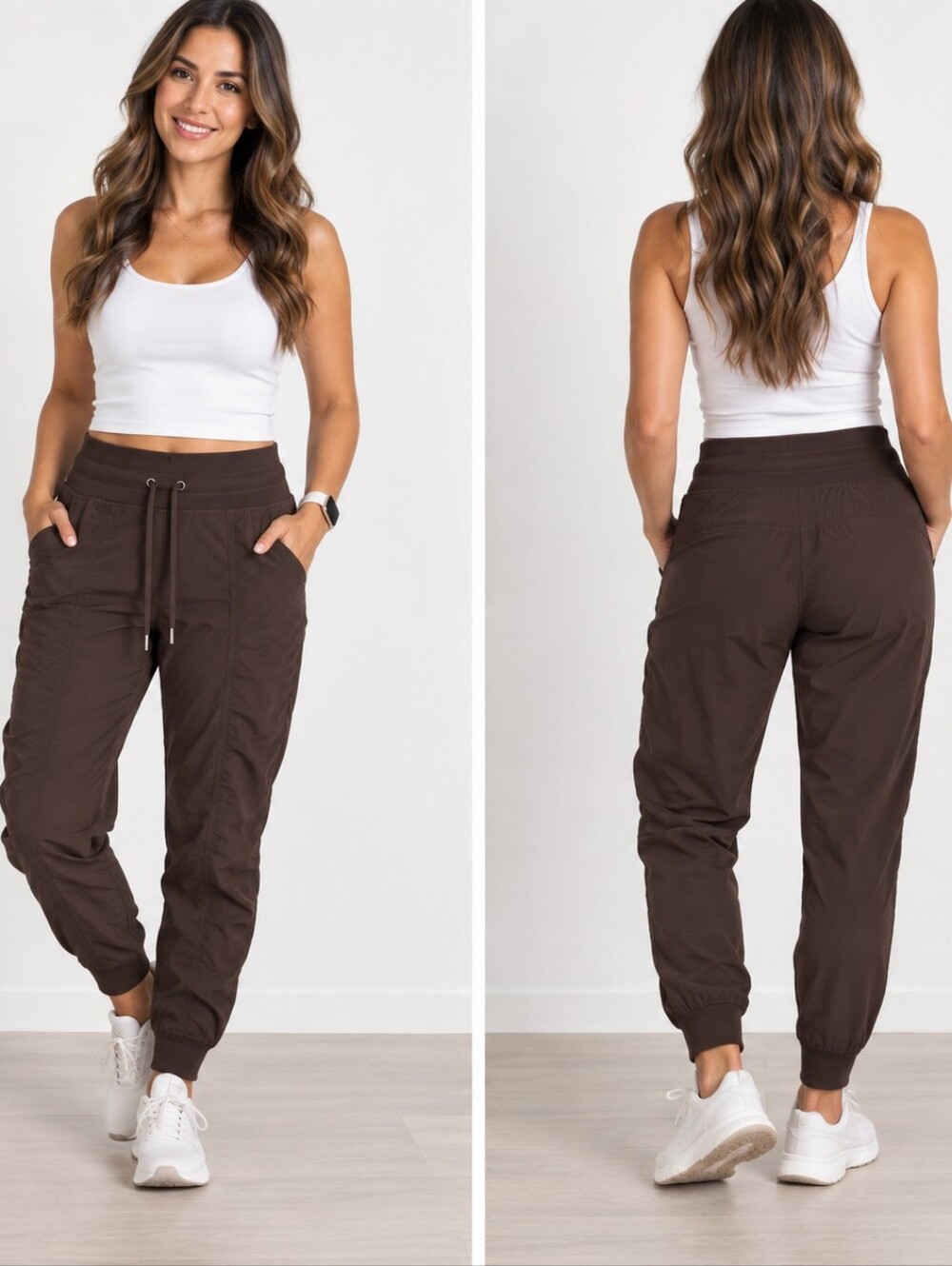 CRZ YOGA Brown Drawstring Jogger Pants 27" Lululemon Dance Studio Style